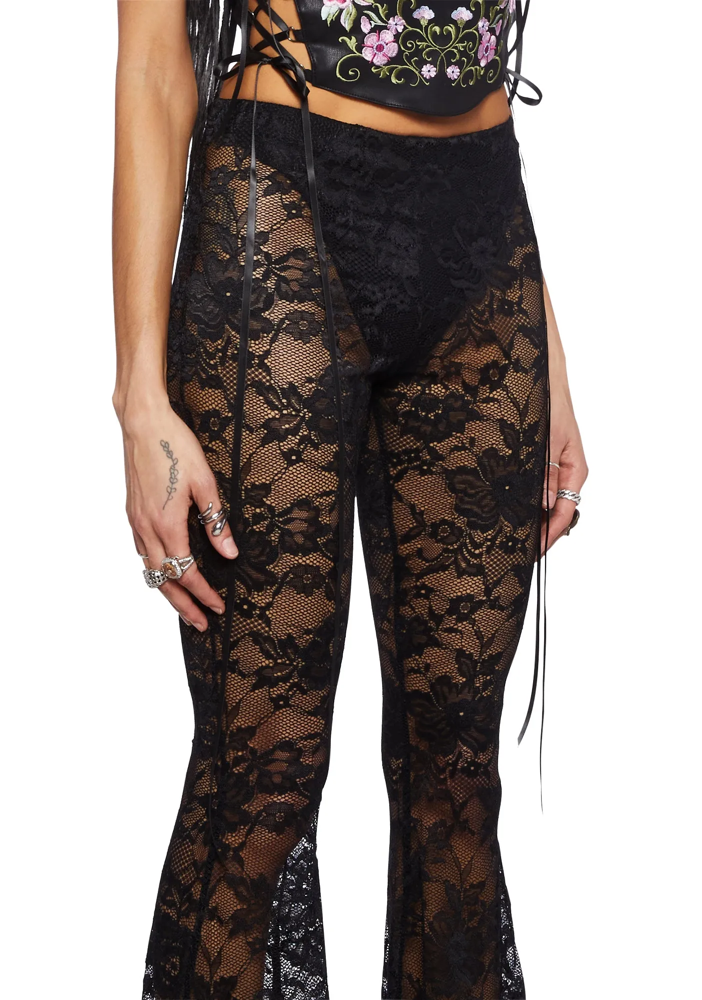 Got Your Attention Lace Leggings-