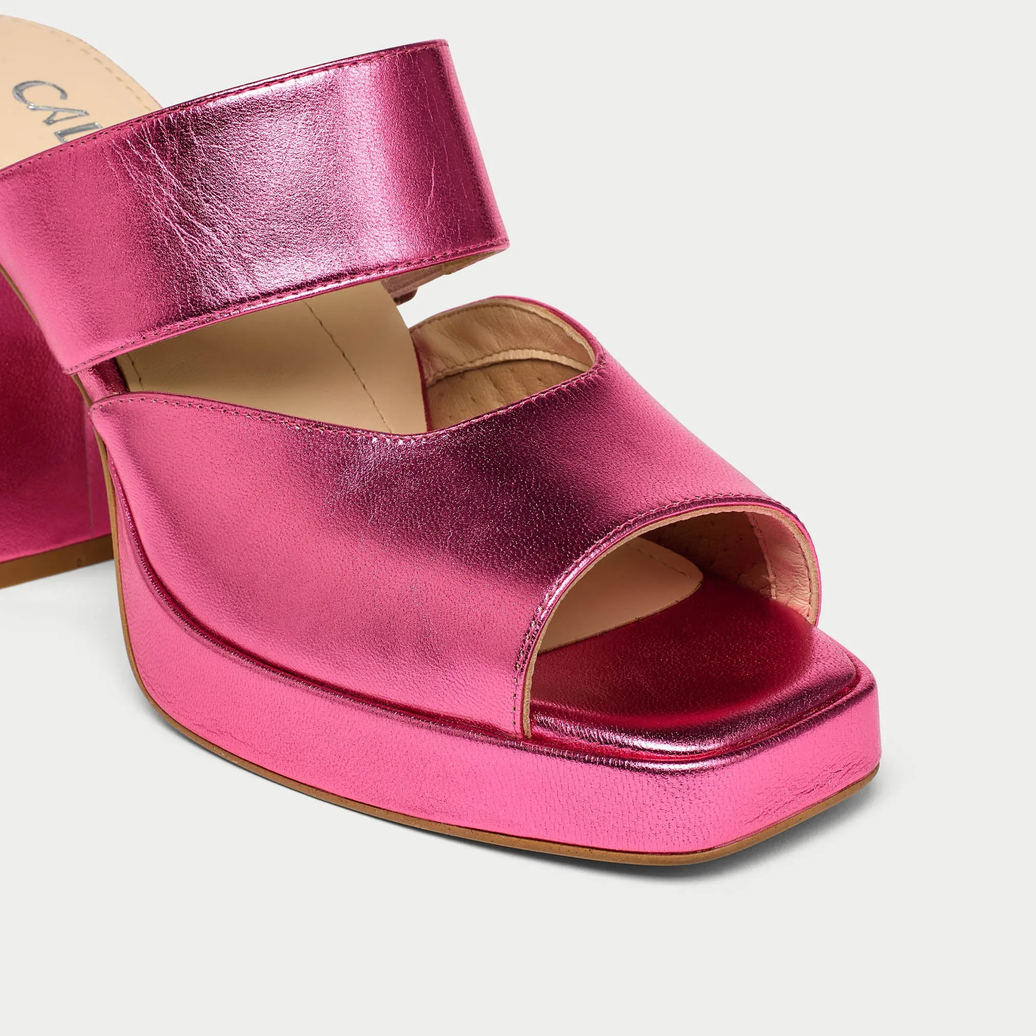 Paulette - Pink Metallic Leather