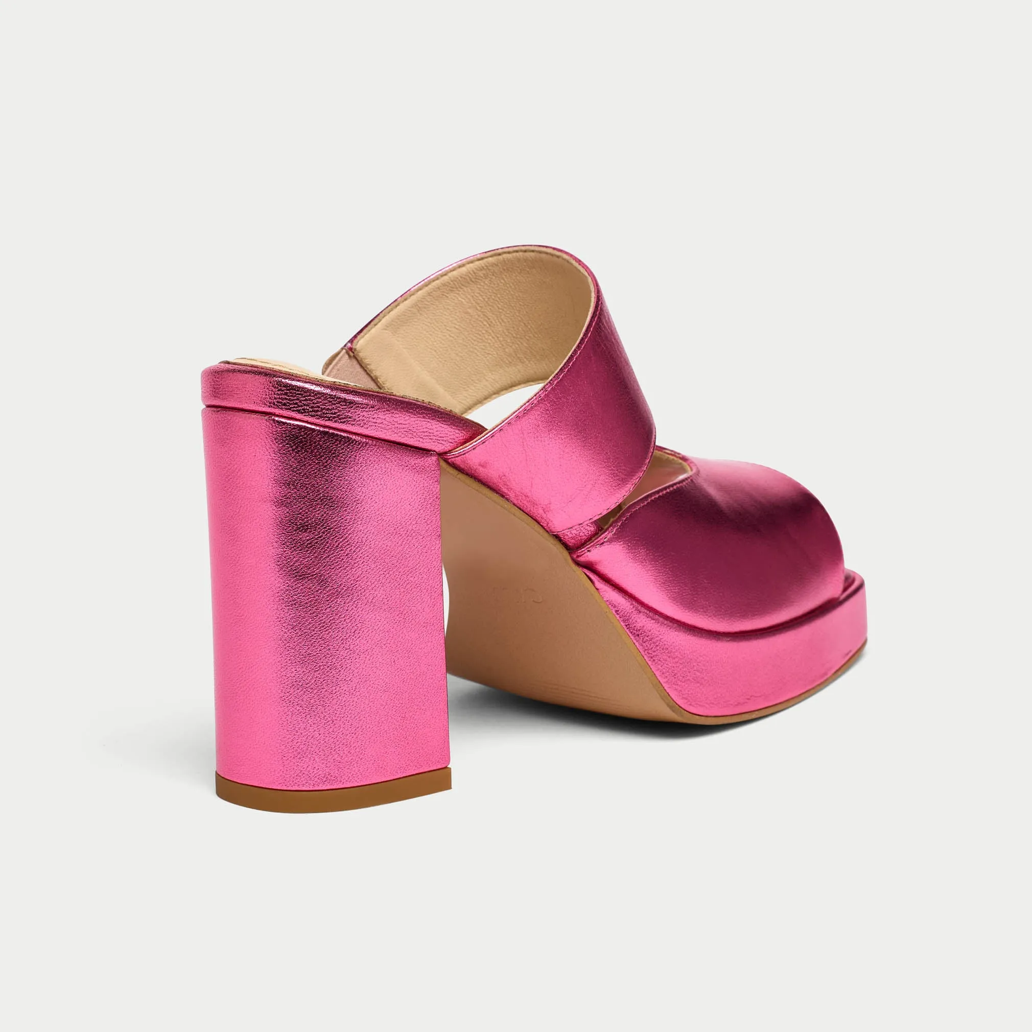 Paulette - Pink Metallic Leather