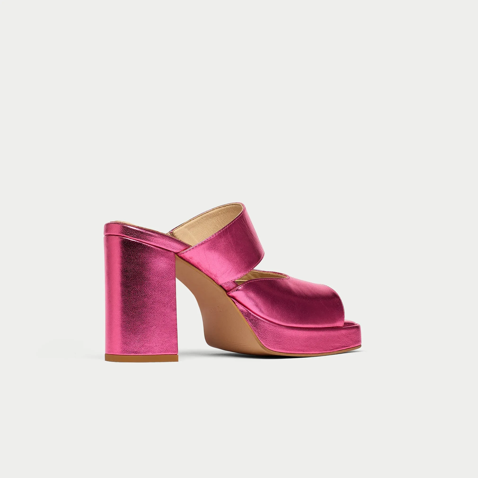 Paulette - Pink Metallic Leather